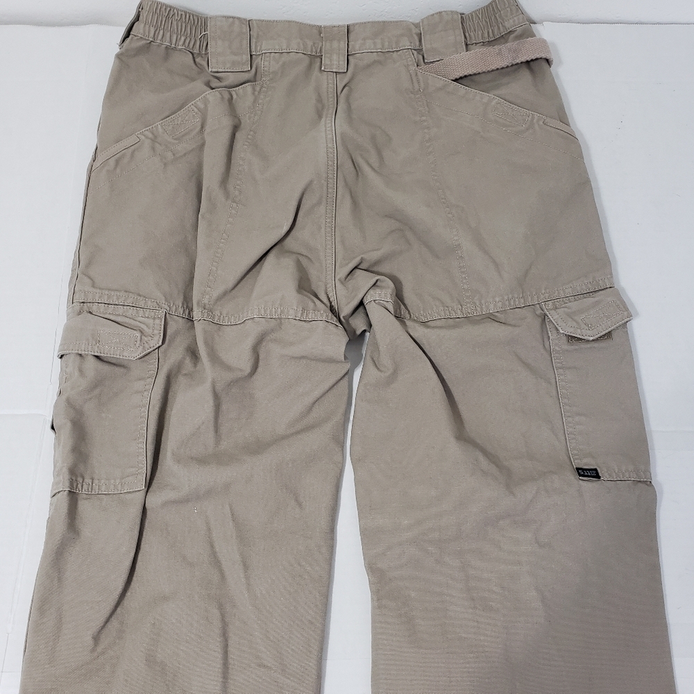 5.11 Tactical Cargo Workwear Pant Men's 34x36 Beige Tan 100% Cotton preowned - Picture 5 of 9